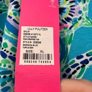 Lilly Pulitzer Finn crop top turle szn Bermuda Blue—Brand new